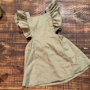 Adorable Ruffled Kids Dress in Light Green